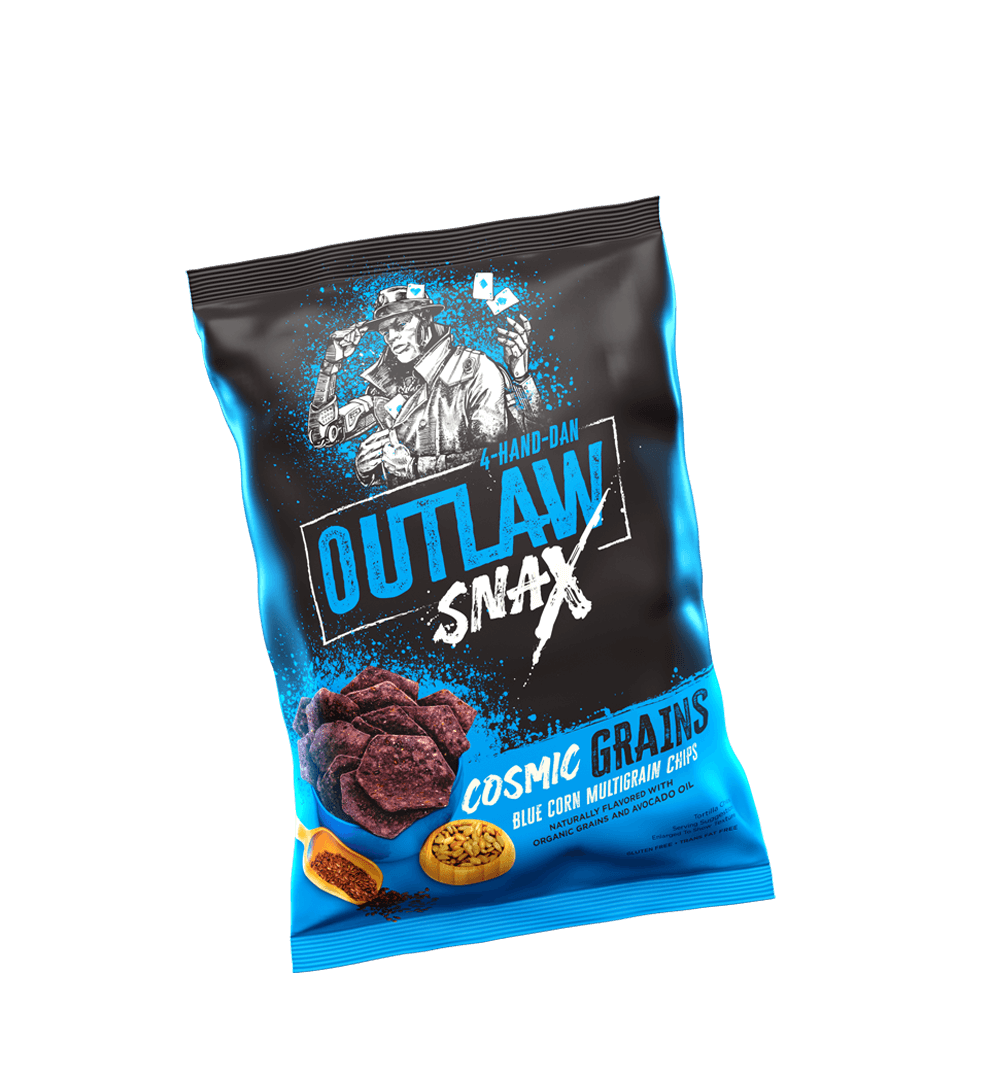 Outlaw Snax Cosmic Grains Blue Corn Multigrain Tortilla Chips