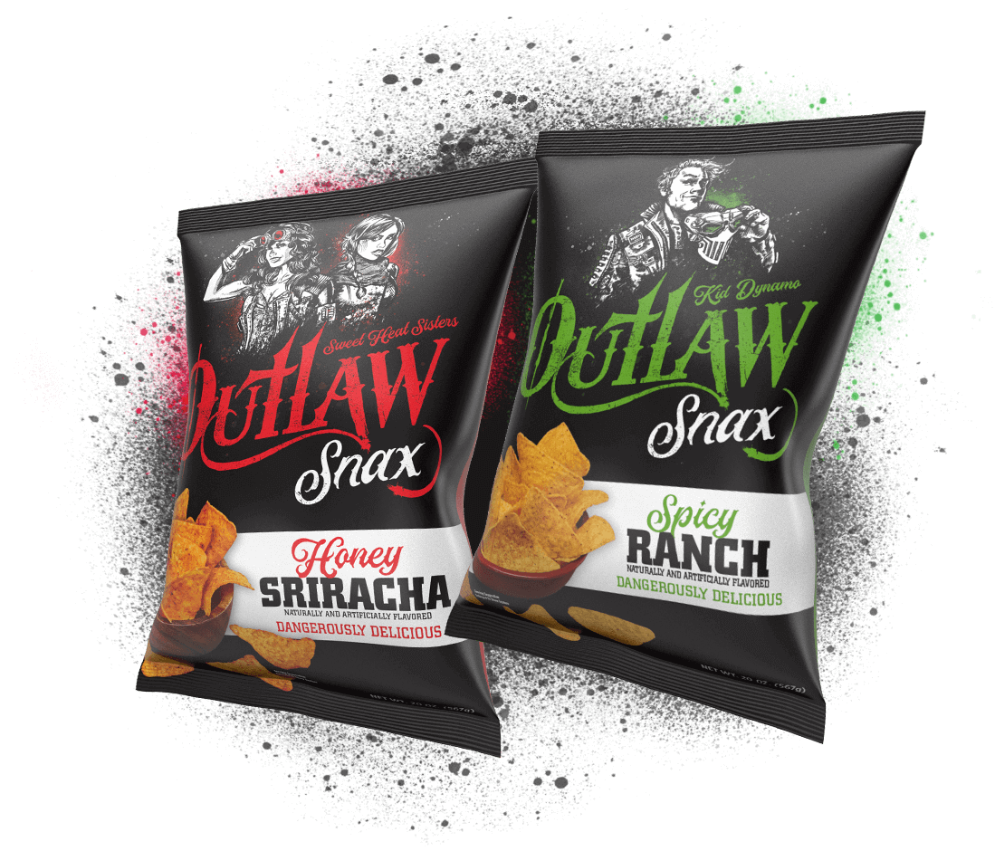 Outlaw Snax Honey Sriracha and Spicy Ranch Tortilla Chips