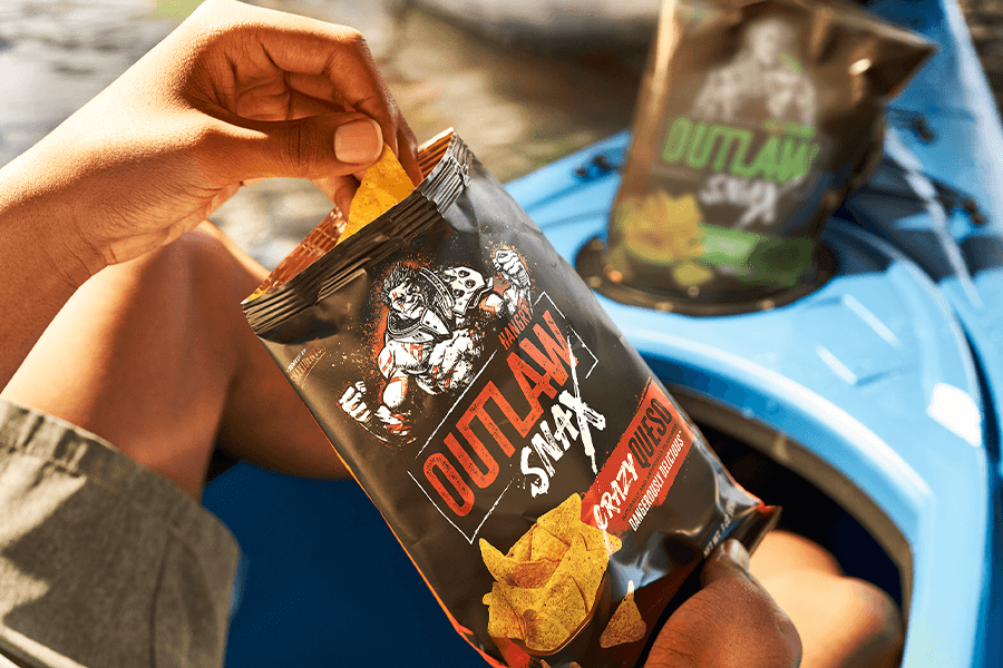 Enjoying Outlaw Snax on the river
