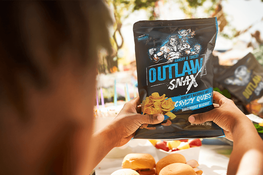 Share Outlaw Snax while on the road with your friends